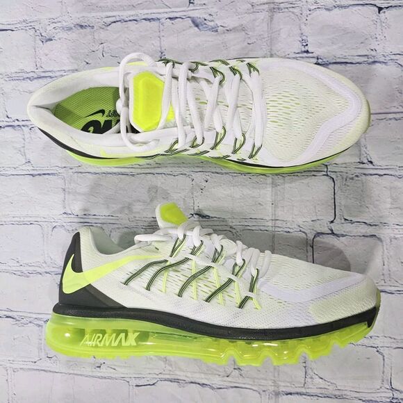 Nike Air Max 2015 MENS SIZE 11 Running Shoes White Volt Green 698902 107 - Picture 1 of 12